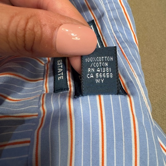 Polo by Ralph Lauren Blue Striped Button Down Shirt - Picture 4 of 6
